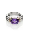 Anello de'Nobili Polvere di Stelle in Argento e Oro con Quarzo Ovale Viola