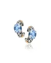 Boucles d'oreilles Stardust de'Nobili en argent et or avec quartz ovale bleu