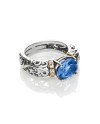 de'Nobili Stardust Ring in Silver and Gold with Blue Oval Quartz