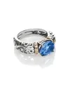de'Nobili Stardust Ring in Silver and Gold with Blue Oval Quartz