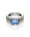 Bague Stardust de'Nobili en argent et or avec quartz ovale bleu