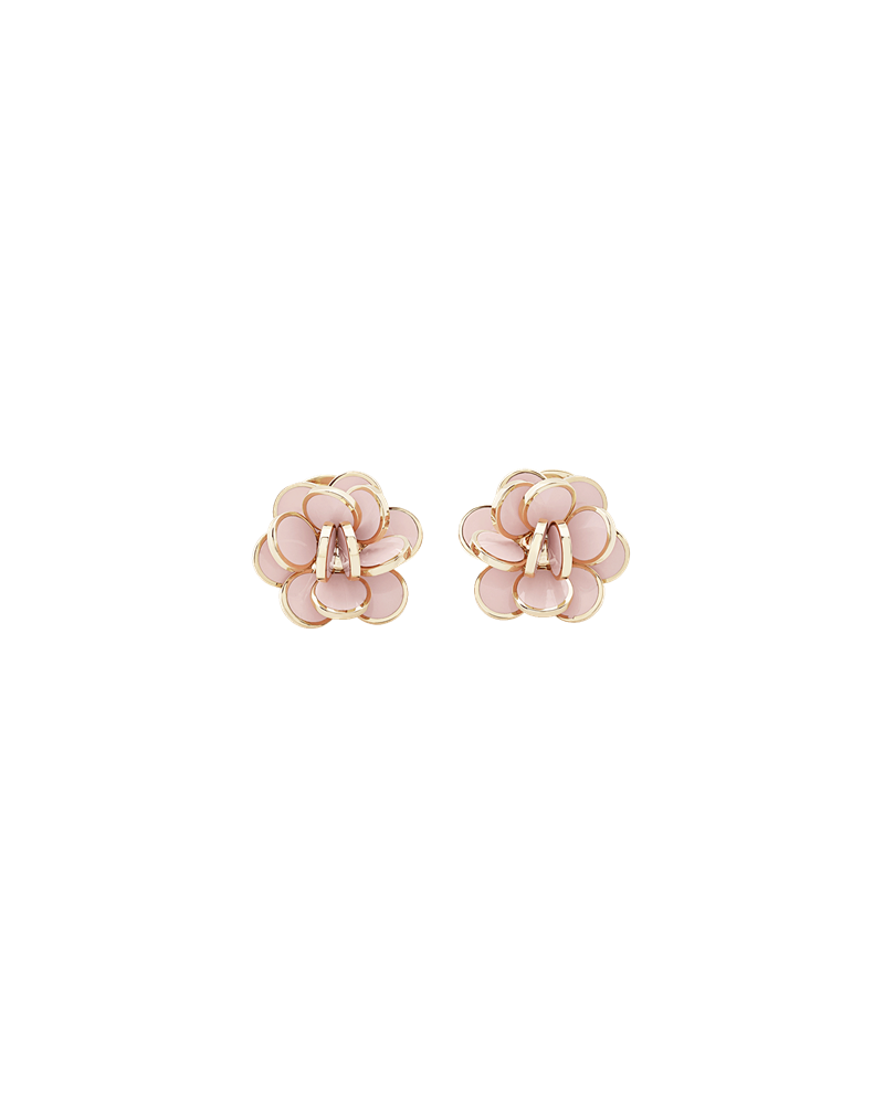 Chantecler Paillettes Earrings in Rose Gold and Pink Enamel