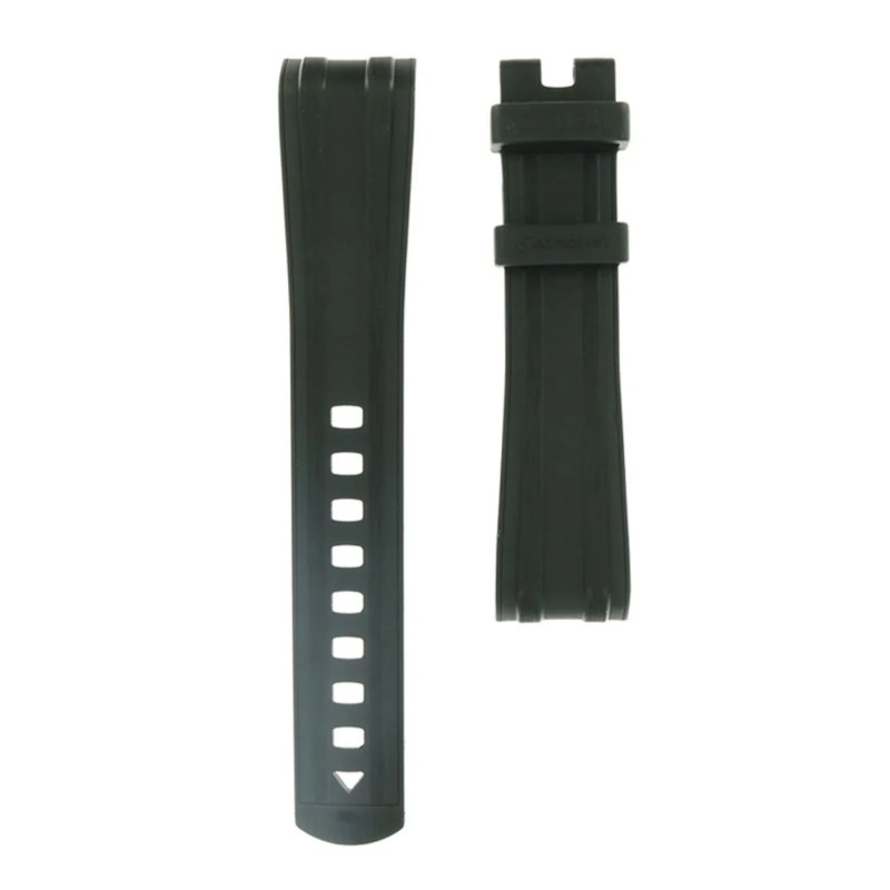 Cinturino Per Orologio In Caucciù Nero 18 Mm - Vintage NOS Anni '70 - Bracciale Originale