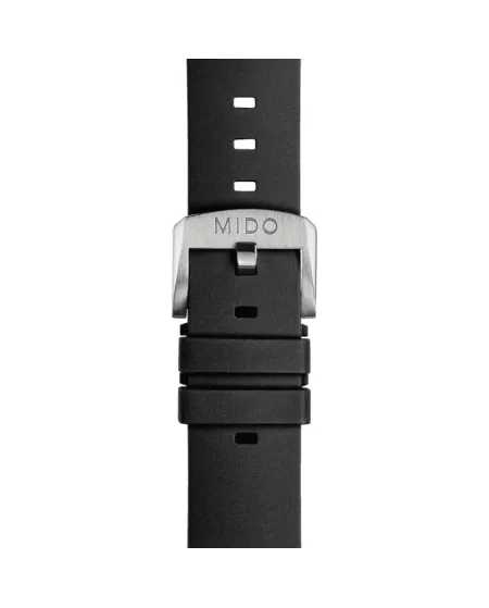 Mido Black Rubber Strap for Multifort TV Big Date - 22mm