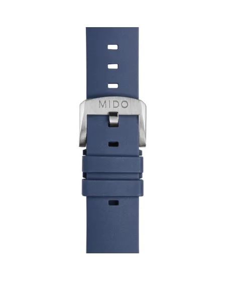 Mido Blue Rubber Strap for Multifort TV Big Date - 22mm