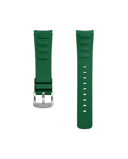 Mido Green Rubber Strap for Multifort TV Big Date - 22mm