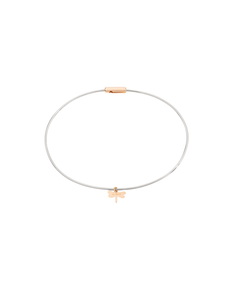 Bracelet rigide en acier et or rose 18 carats Queriot Ma Liberté