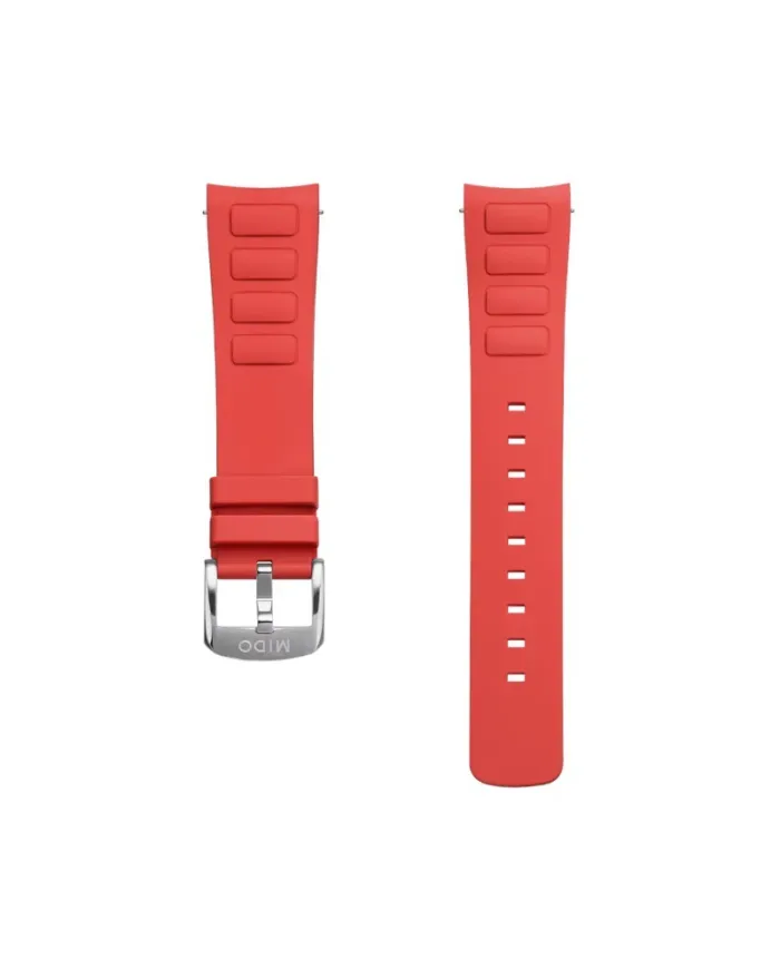 Bracelet en caoutchouc rouge Mido pour Multifort TV Big Date - 22 mm