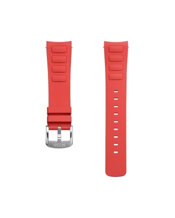 Mido Red Rubber Strap for Multifort TV Big Date - 22mm