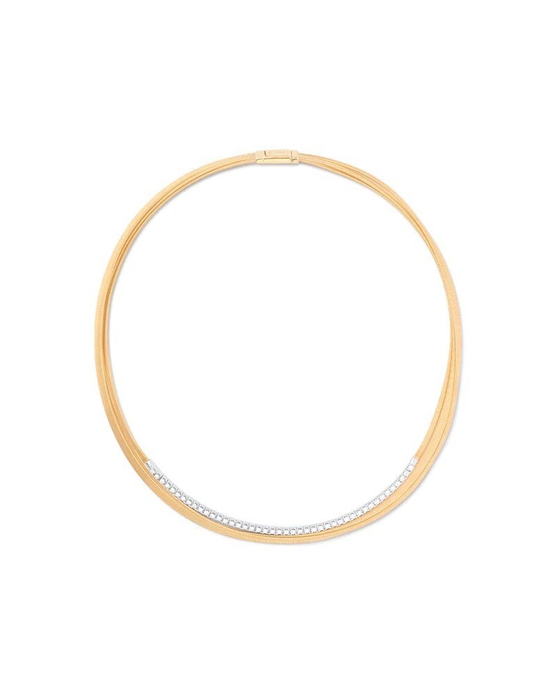 Marco Bicego Masai Necklace in Yellow Gold with Diamond Tennis