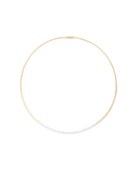 Marco Bicego Masai Necklace in Yellow Gold with Diamond Tennis