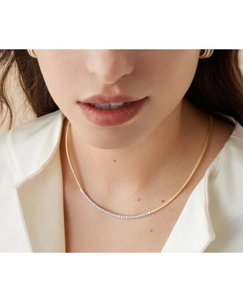 Marco Bicego Masai Necklace in Yellow Gold with Diamond Tennis