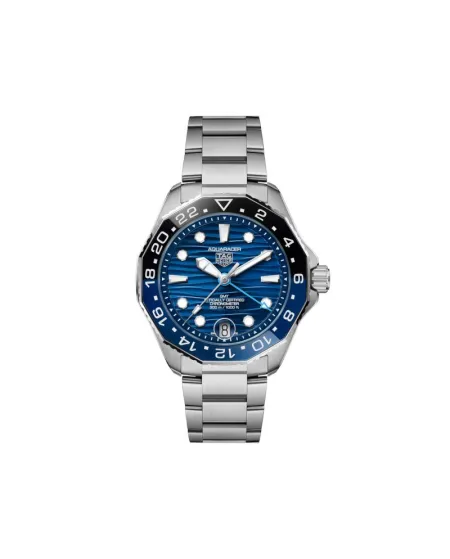 Montre Tag Heuer Aquaracer Professional 300 GMT avec cadran bleu et bracelet en acier