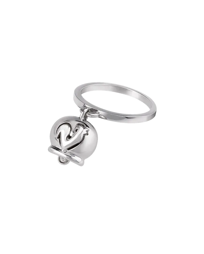 bague chantecler campanella en or blanc avec diamant dans le battant