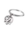 chantecler anello campanella in oro bianco con diamante nel batacchio