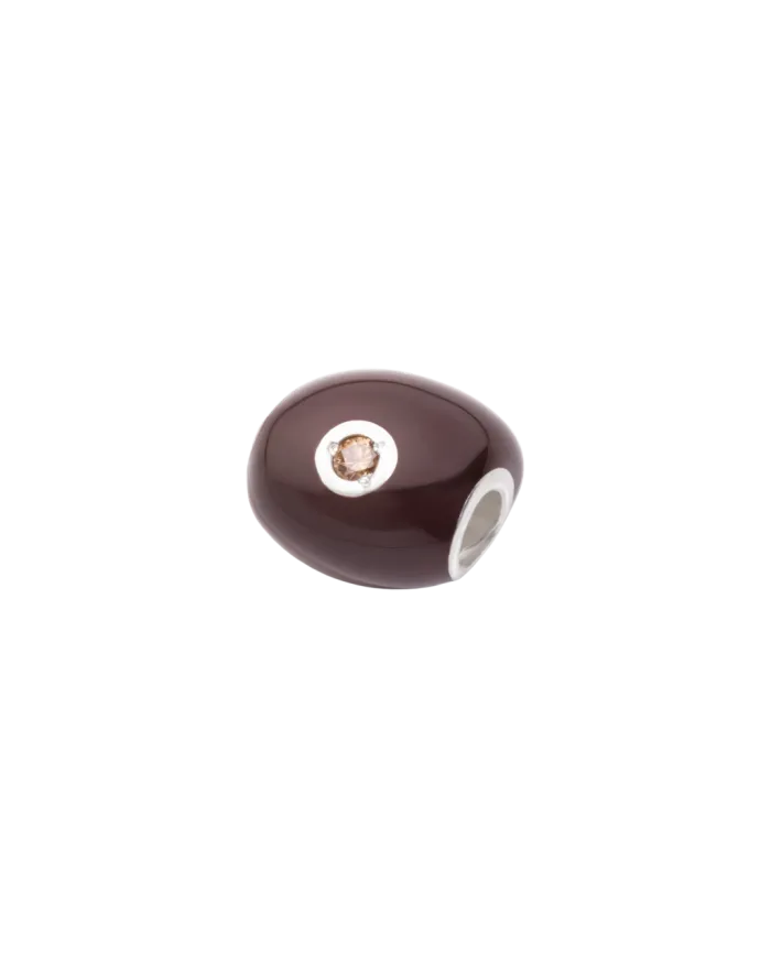 divider for queriot stone bracelet in enamelled silver and diamond