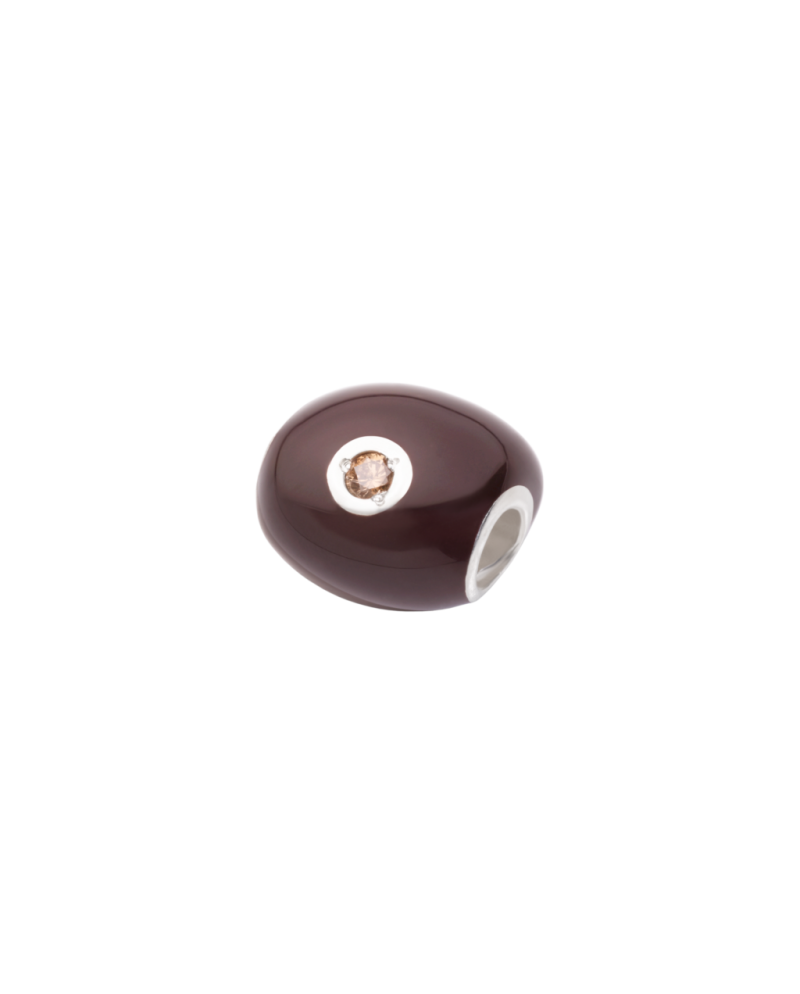 divider for queriot stone bracelet in enamelled silver and diamond