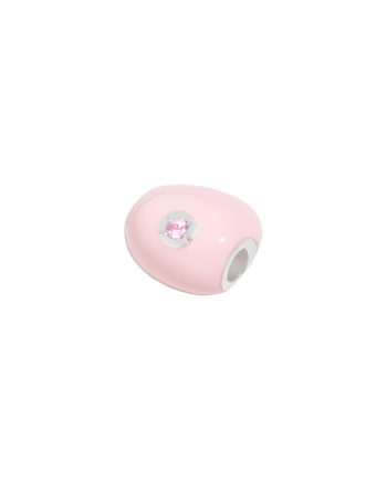 stone in silver and pink cotton candy enamel with pink sapphire charms