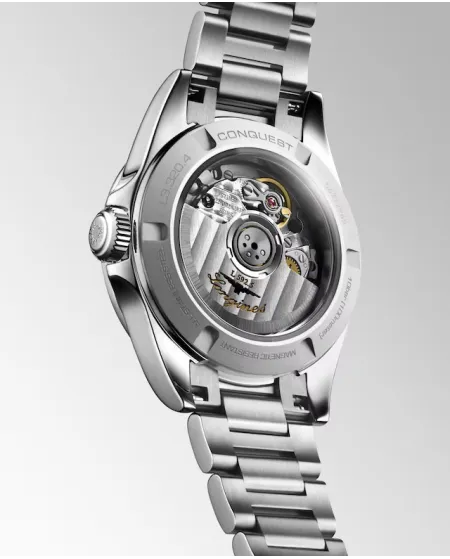 Longines Conquest Watch with Silver Dial and 30mm Steel Strap