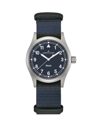 Montre Hamilton Khaki Field Quartz avec bracelet Nato bleu