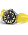 Hamilton Khaki Navy Scuba Auto Yellow Rubber Strap Watch