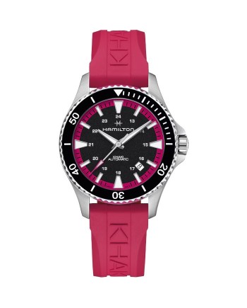 Montre Hamilton Khaki Navy Scuba Auto avec bracelet en caoutchouc rose