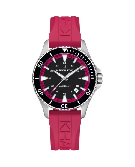 Orologio Hamilton Khaki Navy Scuba Auto Rosa con Cinturino in Caucciù 40 mm