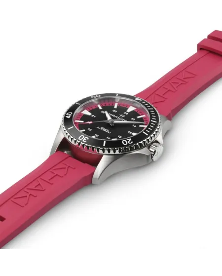 Montre Hamilton Khaki Navy Scuba Auto avec bracelet en caoutchouc rose