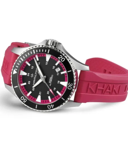 Orologio Hamilton Khaki Navy Scuba Auto Rosa con Cinturino in Caucciù 40 mm