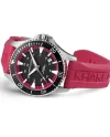 Hamilton Khaki Navy Scuba Auto Pink Rubber Strap Watch