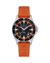 Montre Hamilton Khaki Navy Scuba Auto avec bracelet en caoutchouc orange
