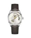 Hamilton Jazzmaster Open Heart Auto Silver Leather Strap Watch