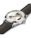 Hamilton Jazzmaster Open Heart Auto Silver Leather Strap Watch