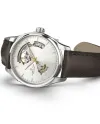 Montre Hamilton Jazzmaster Open Heart Auto avec bracelet en cuir argenté