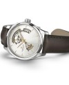 Orologio Hamilton Jazzmaster Open Heart Auto Argento Cinturino Pelle