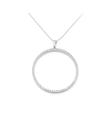 Casella Gioielli Choker in White Gold with Circle Pendant