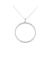 Collier ras du cou Casella Gioielli en or blanc avec pendentif rond