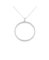 Collier ras du cou Casella Gioielli en or blanc avec pendentif rond