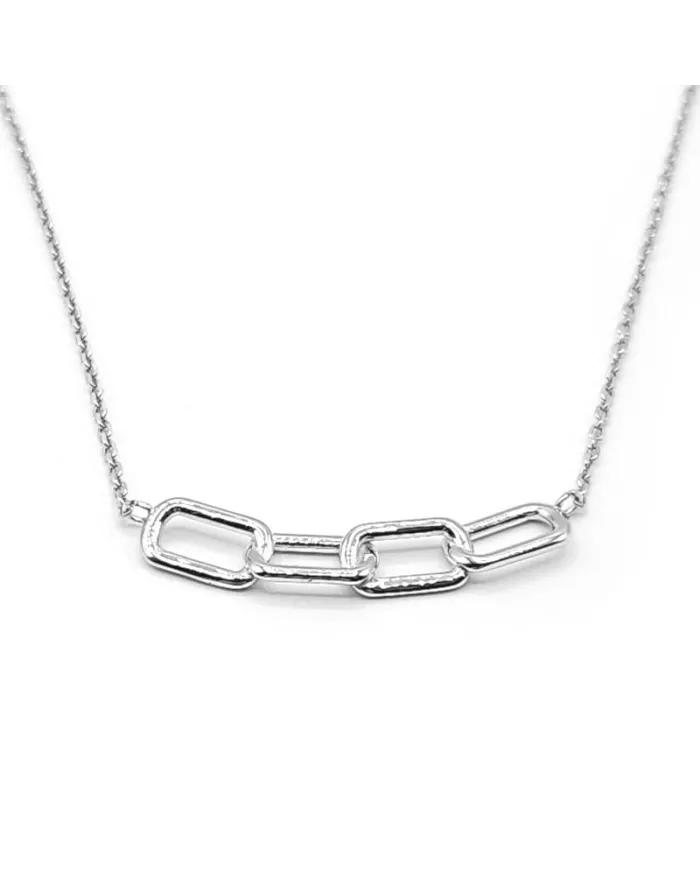 Casella Gioielli White Gold Choker with Chain Pendant