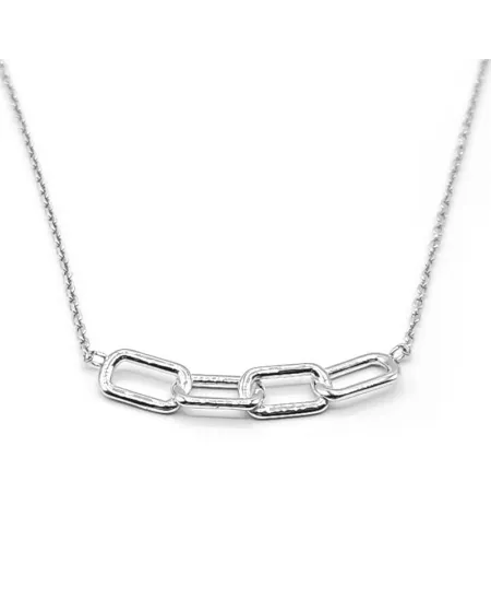 Casella Gioielli White Gold Choker with Chain Pendant