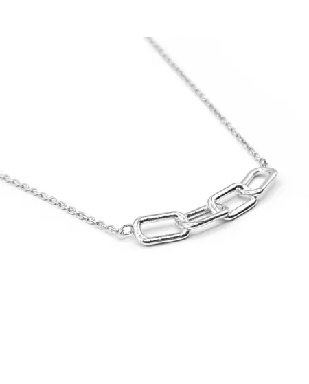 Casella Gioielli White Gold Choker with Chain Pendant