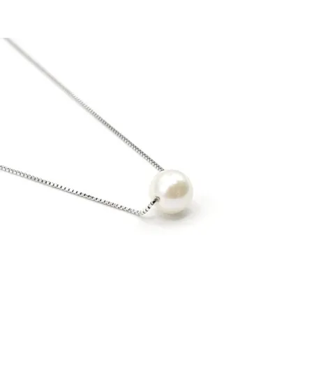 Girocollo Casella Gioielli in Oro Bianco con Perla