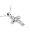 Collier ras du cou en or blanc avec croix en zircone Casella Gioielli