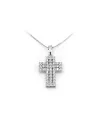 Casella Gioielli White Gold Choker with Zirconia Cross