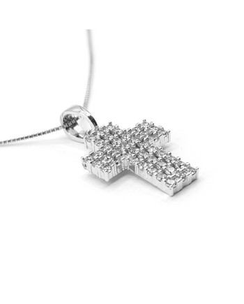 Casella Gioielli White Gold Choker with Zirconia Cross