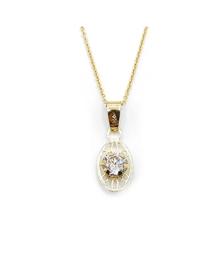 Collier ras du cou Casella Gioielli en or jaune avec point lumineux