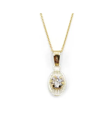 Collier ras du cou Casella Gioielli en or jaune avec point lumineux