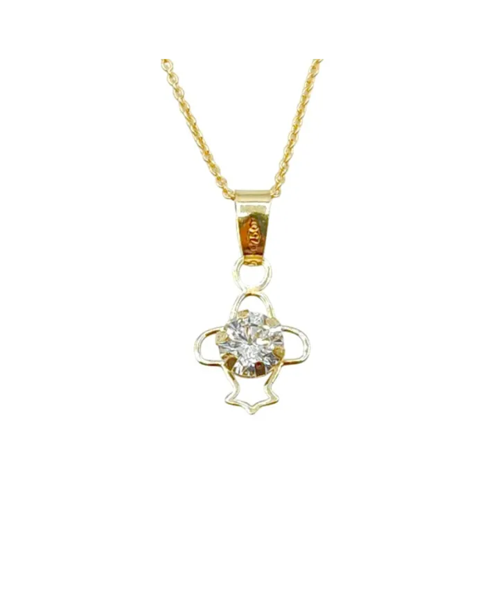 Casella Gioielli Choker Necklace in Yellow Gold with Light Point