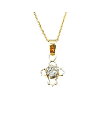 Collier ras du cou Casella Gioielli en or jaune avec point lumineux