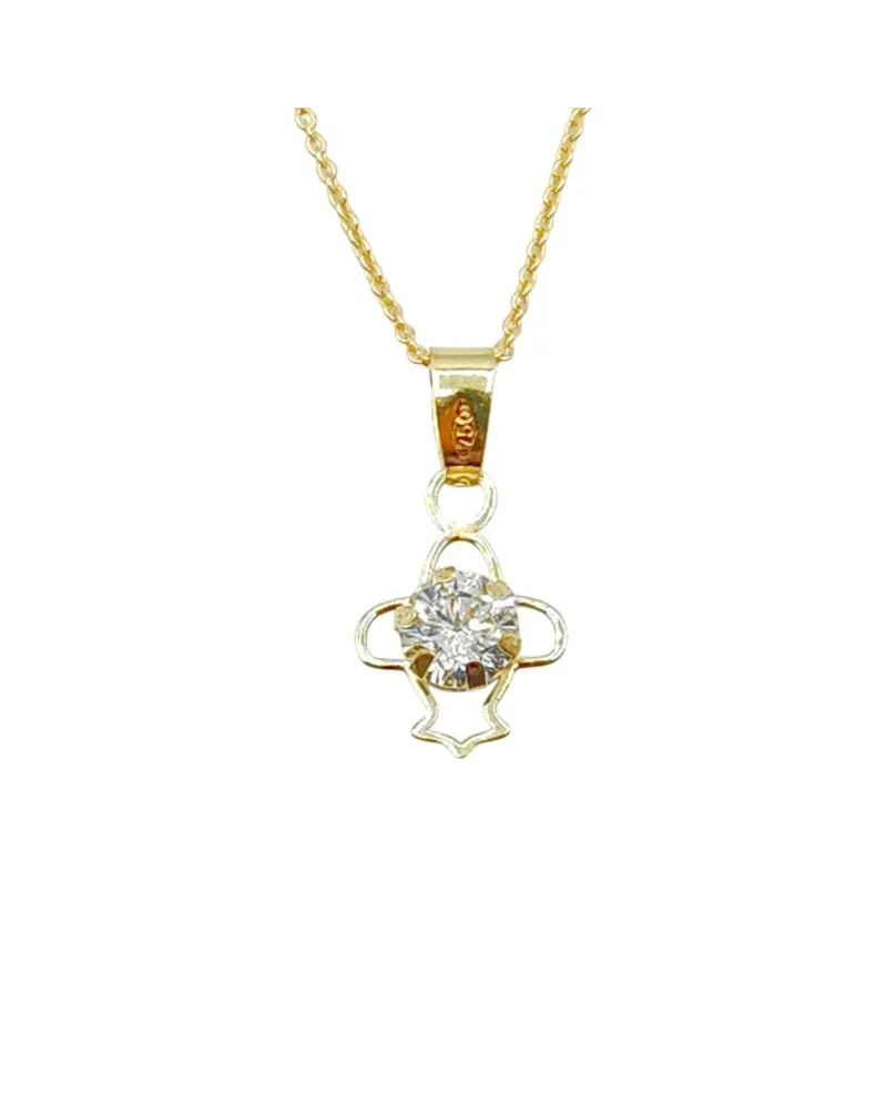 Girocollo Casella Gioielli in Oro Giallo con Punto Luce